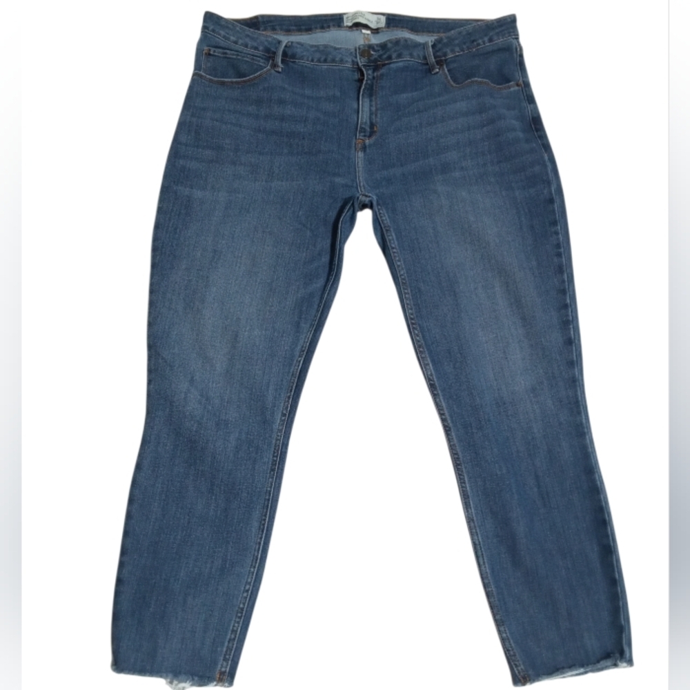 Abercrombie & Fitch High Rise Super Skinny Ankle Jeans Medium Wash Stretch Denim
